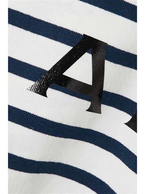 Printed striped cotton jersey T